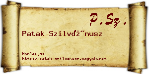 Patak Szilvánusz névjegykártya